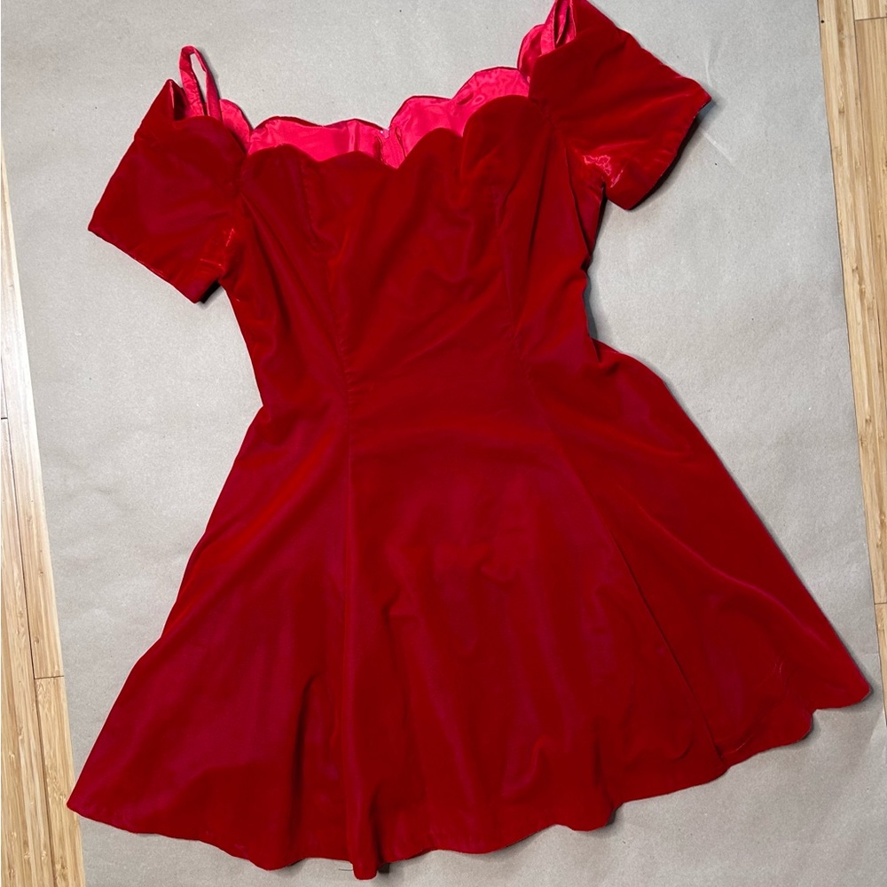 Vintage red velvet dress